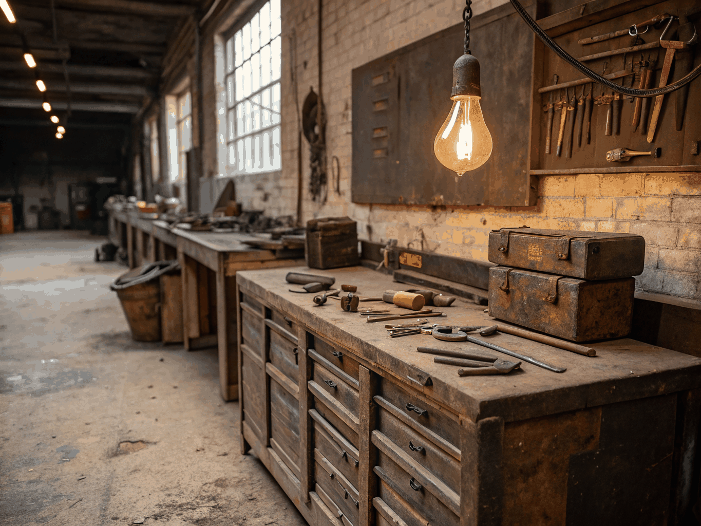 John from ASKITA in his vintage garage workshop